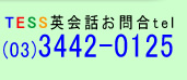 TESS英会話電話でのお問合せは03-3442-0125まで。